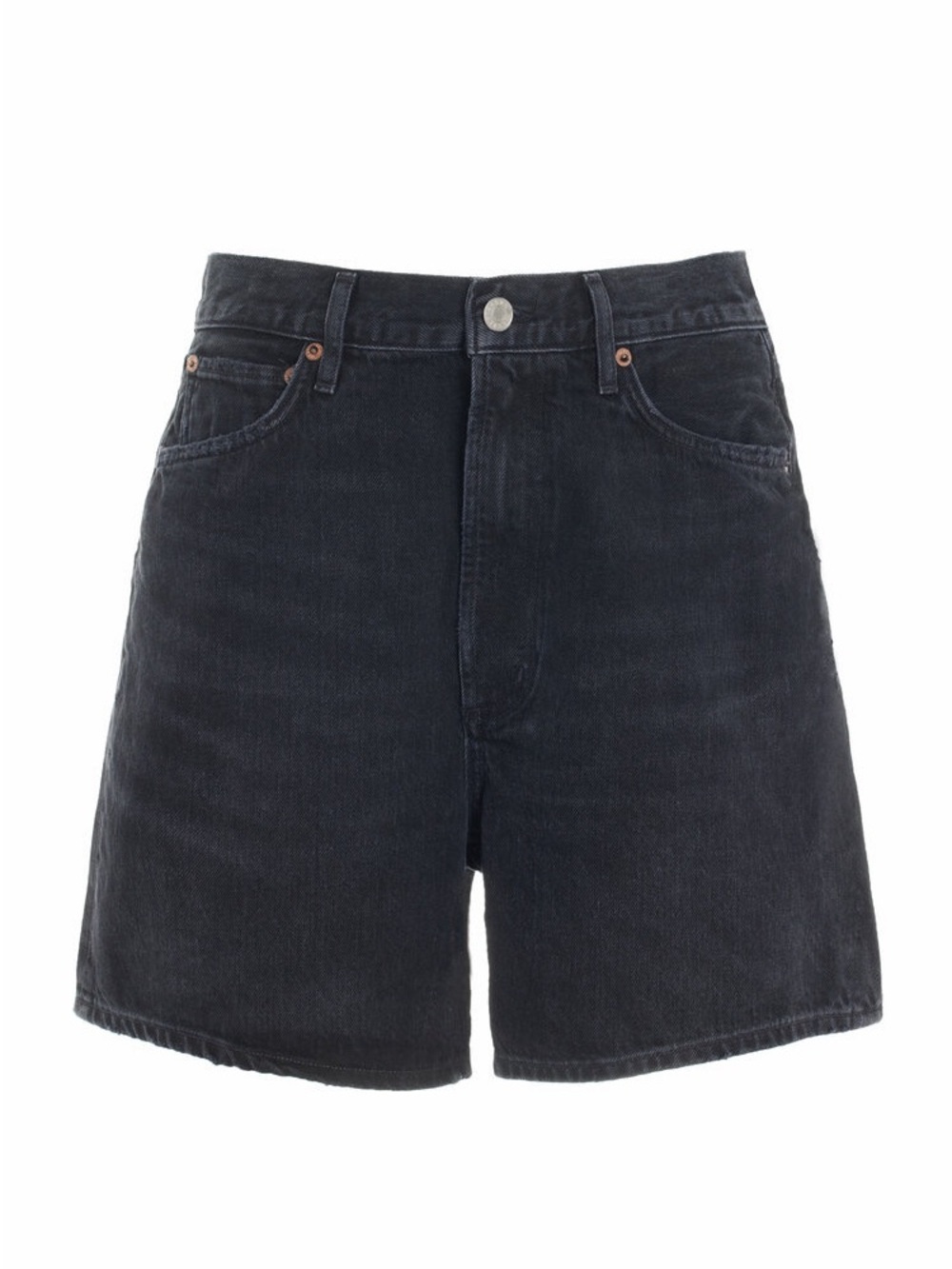 Agolde Stella Black Denim Shorts - Picture 3 of 7